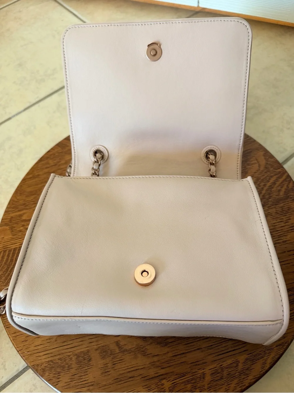 Tory Burch Pink, Taupe & Cream Quilted Chain Shoulder Bag